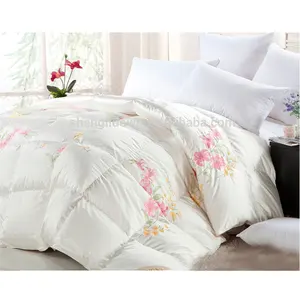 Quilted Comforter Eider Down Quilt Satin Comforters Goose Down Embroidered Duvet Cotton Edredones White Down Filled Down Comforter