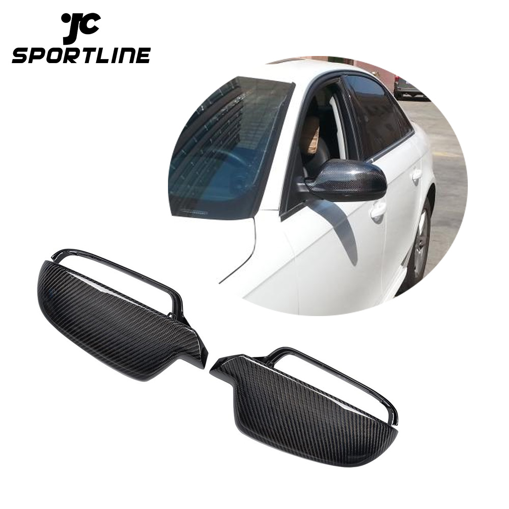 Сменные угольные зеркальные колпачки для Audi A4 B9 2013-2015, A5 2010-2015 без боковой помощи