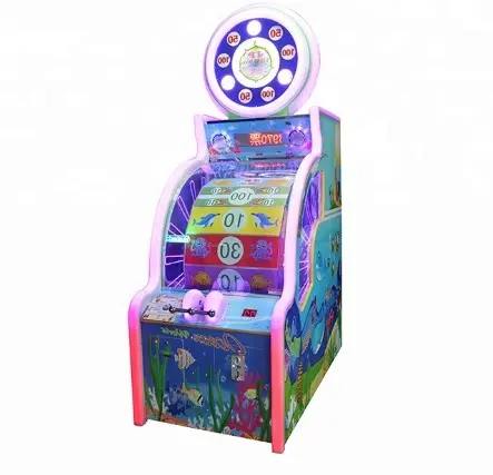 آلة لعبة اليانصيب الفداء للمحيط تعمل بالعملة المعدنية ، آلة لعبة اليانصيب للفداء على شكل عجلة الحظ وجائزة الحظ
