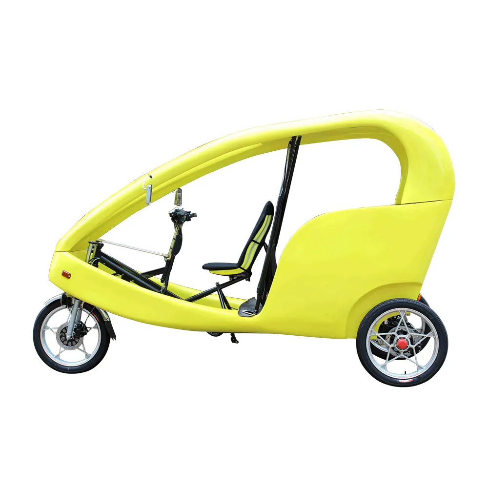 3 Wheel Pedal Electric Tricycle With Passenger Seat Park Tour Electric Taxi Bicycle