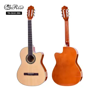 Hot selling 4/4 size 39inch chinese classical guitar cutaway with thin body for beginners wholesale