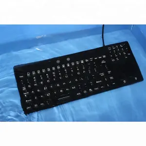 best ultra IP68 waterproof backlit 108 keys silicone wired keyboard with integrated touchpad