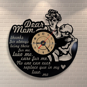 Custom Artiste Vinyle Horloge Murale antique horloge CHER <span class=keywords><strong>MAMAN</strong></span> horloges murales pour chambre - Product Image 1