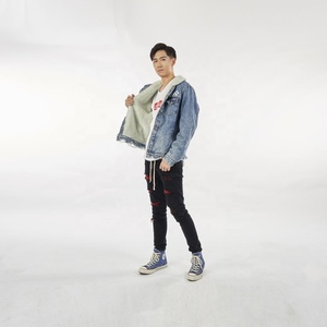 DiZNEW Men Vintage Relax Fit Thick Fleece <strong>Sherpa</strong> Lined <strong>Denim</strong> Jean <strong>Jacket</strong> - Product Image 5