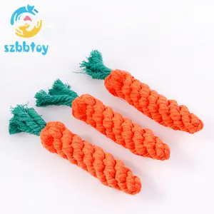 Hand-woven Carrot Shape Cotton Rope Dog Chew Toy Rope