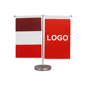 Benutzer definierte Polyester National Desk Flagge dekorative Tisch fahne mit Edelstahl Fahnenstange