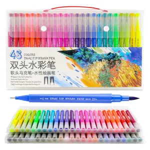 2019 Sizhuo vendita calda 48 colori Set di pennelli a doppia punta pennarelli artistici pennello e punte Fineliner con confezione personalizzata