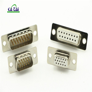 D Sub nối DB15 Trắng Nam Nữ hàn nối 15 pin nữ 7 + 8 đôi đen trắng xanh - Product Image 1