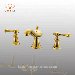 Vanity Messing 3 Loch <span class=keywords><strong>2</strong></span> Hand Chrom Gold Bad Waschbecken Mischbatterien - Product Image 4