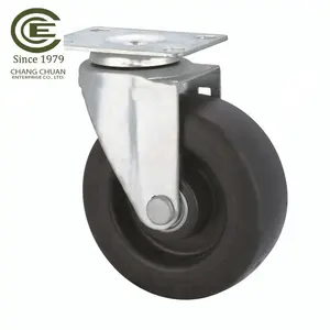 CCE Caster Heavy Duty 6 × 2 Inch Solid Hard Rubber Cart Wheels Casters