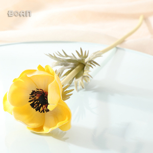 All'ingrosso realistico a lungo termine ritenzione del <span class=keywords><strong>colore</strong></span> artificiale vero tocco papavero singolo <span class=keywords><strong>fiore</strong></span> di Anemone PU - Product Image 6
