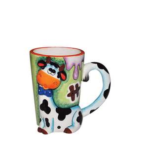 Diskon Besar Mug Kartun 3D, Dibuat Di Cina Mug Hewan Bentuk Sapi Mug Keramik Sublimasi