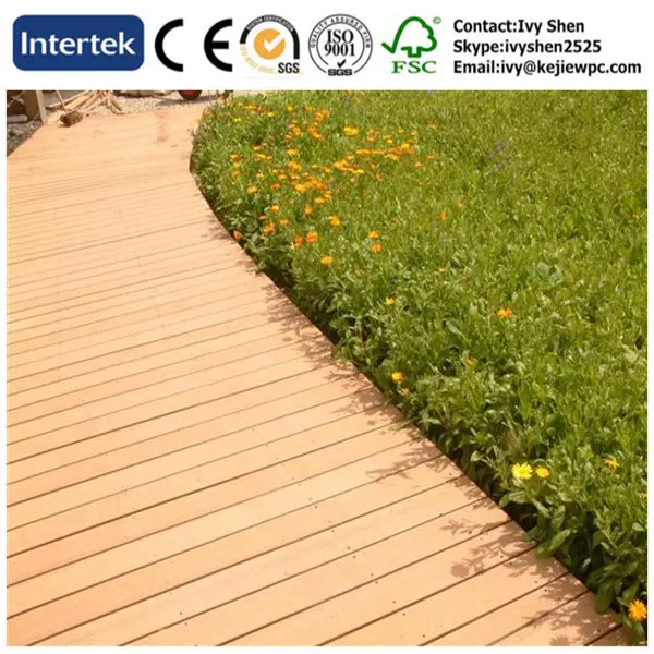 Walkway Flooring Wood Plastic Composite Floor Timber Like Eco Friendly Outdoor Board WPC Decking