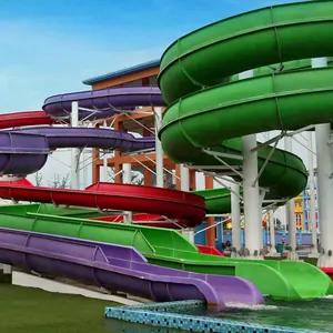 Diapositives de parc aquatique en spirale fermée, en fibre de verre, pour parc d'attractions