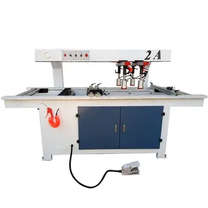 Horizontal two head wood panel drilling machine