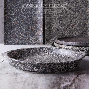 Plato de <span class=keywords><strong>Sushi</strong></span> de Cerámica Mate con Salsa, Plato Rectangular de Cerámica de Grado Alimenticio, de Lujo, con Base de Piedra de Mármol, Embalaje Seguro al por Mayor - Product Image 3
