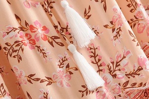 <strong>Women</strong> New Style Wholesale Dresses Bohemia Style Floral Print Wide Hem Vacation <strong>Boho</strong> Dress - Product Image 5