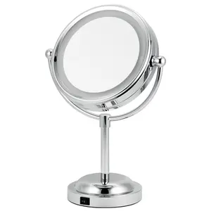 Modern design desktop led make up mirror 20x magnifying mirror with light for makeup