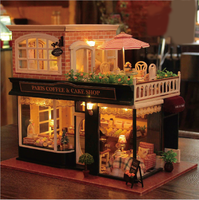 Maison de poupée Miniatures DIY Maison de poupées PARIS COFFEE CAKE SHOP Cadeaux créatifs