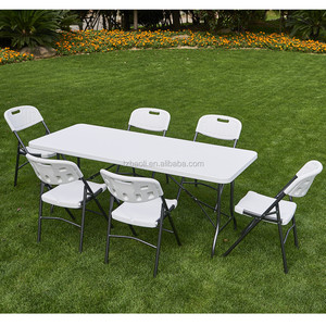 <span class=keywords><strong>Table</strong></span> <span class=keywords><strong>de</strong></span> pique-nique <span class=keywords><strong>pliante</strong></span> en plastique HDPE blanc extérieur populaire <span class=keywords><strong>de</strong></span> 5 <span class=keywords><strong>pieds</strong></span> pour jardin en utilisant - Product Image 4