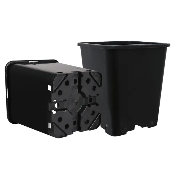 Bac de culture en plastique, pot de jardin Durable, 2 - 3 gallons, noir, carrés, récipients empilables, ustensiles de jardinage