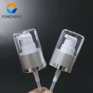 24/410 thick cream pump dispenser aluminium lotion pump silver cream pump with full AS cap