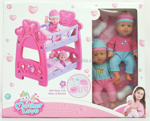 Poupée de bébé nouveau-né doux 12 pouces, coffret cadeau, Muneca lit, mojada, edron avec lit, couette, oreiller, boisson, accessoires de restauration - Product Image 4