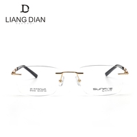 Llanta menos gafas óptico titanio, hecho a mano metal especificaciones marco