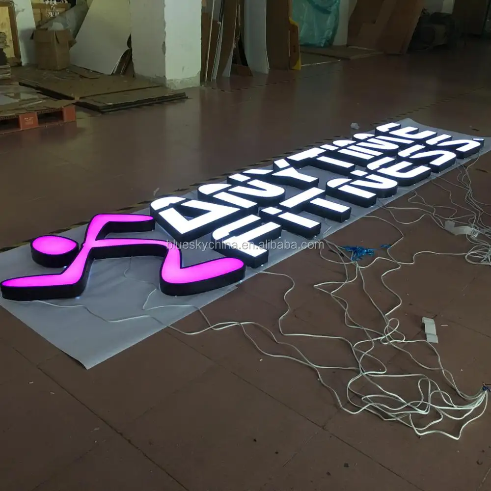 Business Store frontlit letter sign Name Boards Rgb Led Light Signage Shop Printing Outdoor Illuminated Led Logo Signs Custom