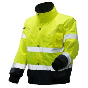 Áo khoác mùa đông phản quang giá rẻ 5 trong 1 màu vàng huỳnh quang chống thấm nước - Product Image 1