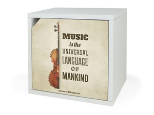 Mallette de rangement décorative en carton de style voyage avec porte - Product Image 2