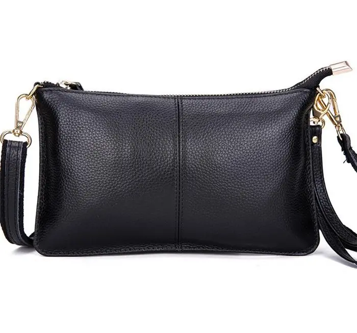 थोक अनुकूलित काले लिफाफा महिलाओं नरम चमड़े क्लच बटुआ पर्स छोटे crossbody बैग महिलाओं के लिए
