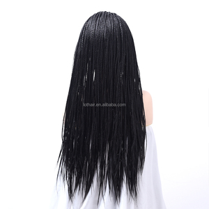 Colore nero e capelli sintetici materiale africano <span class=keywords><strong>parrucca</strong></span> intrecciata - Product Image 3