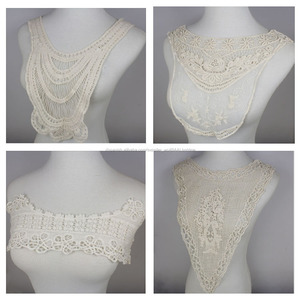 Alta calidad <span class=keywords><strong>50</strong></span>*32 <span class=keywords><strong>cm</strong></span> anchura off white water soluble algodón cuello de encaje patrones para vestidos - Product Image 6