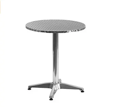 Table pliante d'intérieur et d'extérieur, en aluminium, forme ronde, hauteur avec Base