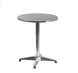 Round Aluminum Indoor-Outdoor Folding Bar Height Table with Base