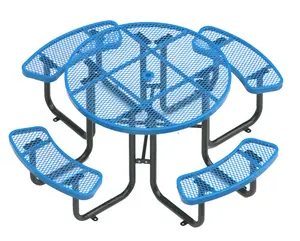 outdoor panca da giardino tavolo Suppliers-Tavolo da pranzo panca da giardino set di sedie da tavolo da birra in metallo con rete metallica mobili rivestiti in plastica termoplastica per esterni
