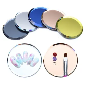 Mirror Glass Color Palette False Nail Tips Display Board Practice