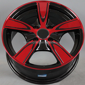 Rueda de Aleación de 15 Pulgadas y 6.5 de Ancho, Color Negro y Rojo, de Buena Calidad, para Automóvil - Product Image 2