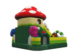 Grado comercial Pitufos Mushroom Casa Inflable Diapositiva Obstáculo Inflable - Product Image 2