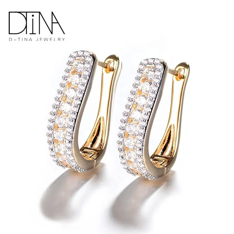 DTINA Fashion Jewelry Endless Twisted Shape Solid OEM Hoop Earrings for Girls
