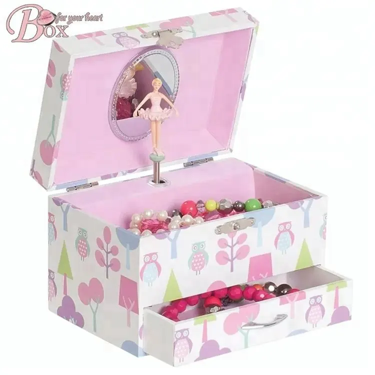 Boîte à bijoux ballerine OEM pour filles, miroir cosmétique, boîte à musique de princesse, livraison gratuite en chine