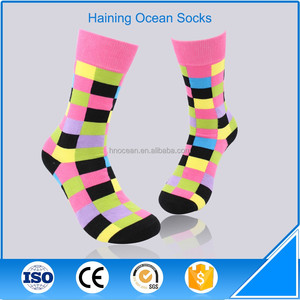 Coloré rayé <span class=keywords><strong>treillis</strong></span> en vrac coton hommes d'affaires chaussettes - Product Image 1