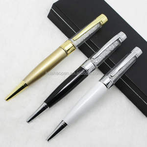 Point de boll pen avec logo personnalisé professionnel stylo de boule de cristal coloré métal capsule stylo lecteurs usb - Product Image 3