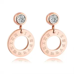 Marlary Beautiful Designed Earrings Manufacturer Rose Gold Plated Stainless Steel Lady Earrings