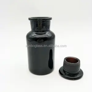 Black Candle Jar Apothecary Glass Bottle Home Decoration 250ml