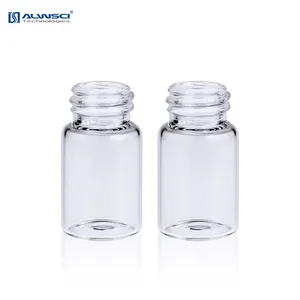7 毫升透明化学玻璃储存瓶与白色螺丝盖