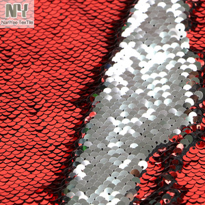 Nanyee textil, venta al por mayor, <span class=keywords><strong>Facebook</strong></span>, Color cambiante, tela de lentejuelas Rojas brillantes - Product Image 4