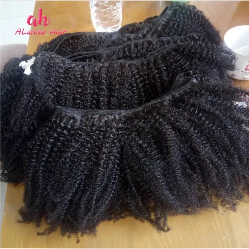 Bán Hot 4A Afro Kinky Xoăn Trinh Nữ Tóc Chưa Qua Chế Biến Màu Tự Nhiên Mông Cổ Afro Kinky Phần Mở Rộng Tóc 10 "-26" Trong Kho