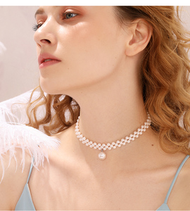 Couleur blanche d'eau douce perle collier ras du cou pour les femmes - Product Image 6